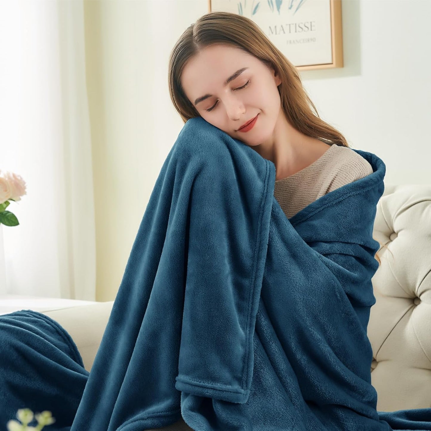 BEDELITE Fleece Blanket Black Throw Blankets for Couch & Bed, Luxury Plush Cozy Fuzzy Blanket 50x60 inches, Super Soft Warm Lightweight Throw Blanket for Travel Camping - Colors B