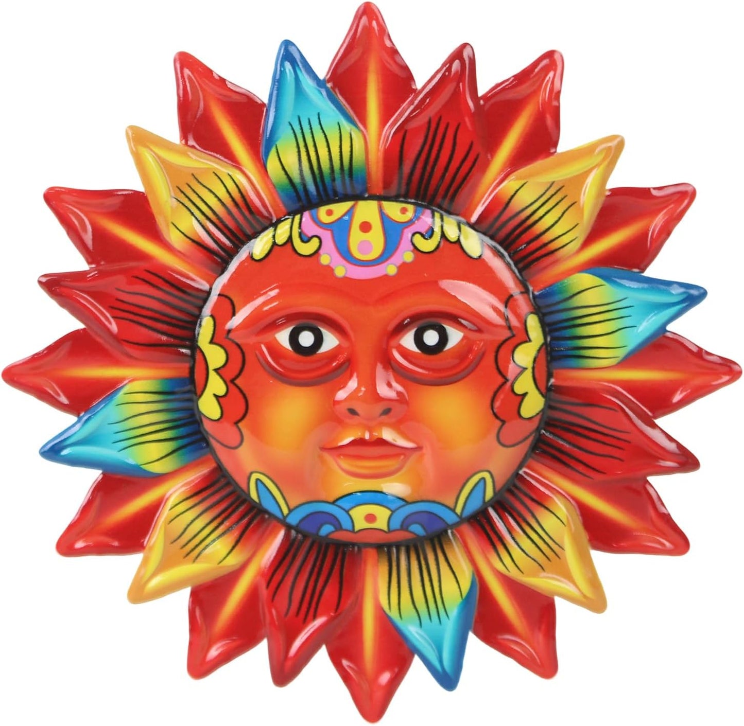 Large Metal Sun Wall Decor Outdoor, 27 Inch Sun and Moon Decor Metal Wall Art, 3D Sun Wall Decor for Patio Garden Yard Fence Bedroom Living Room Decoration