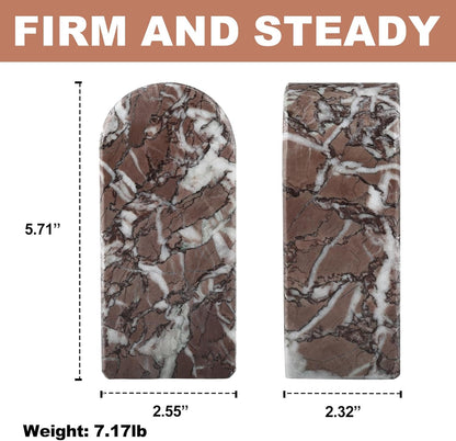 Koville African Natural Marble Bookends for Shelves, Non-Slip Book Ends, 13LBS Ultra Heavy Duty Marble Book Holder Organizer, Apartment Decor for Movies/CD/Video Games(Namib Fantasy)