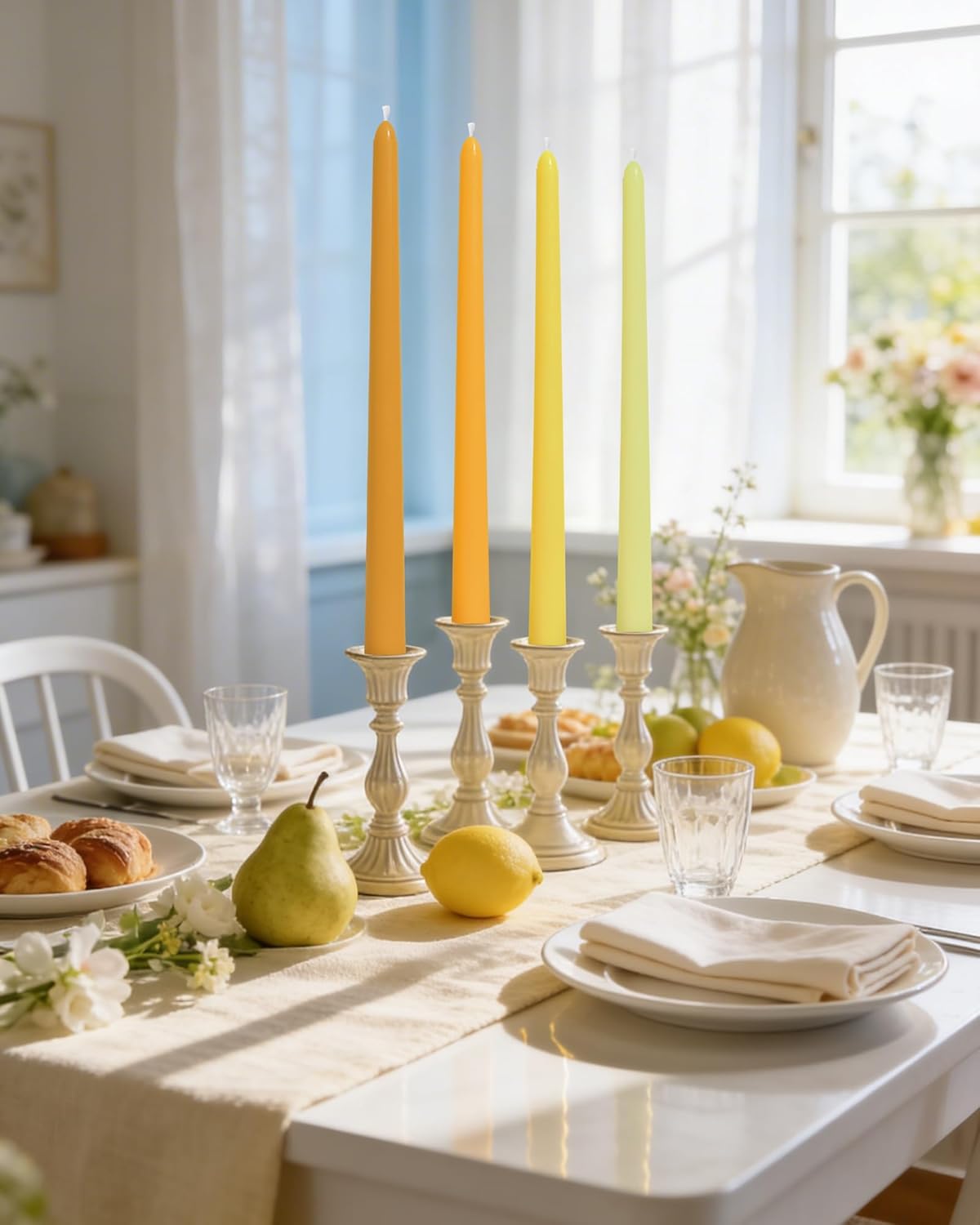 Viyffo Taper Candles, 12 Inch, 12 Pack, Brown – Unscented, Smokeless Design, Up to 8-Hour Burn – Tall Candlesticks for Table Decor, Weddings & Dinners