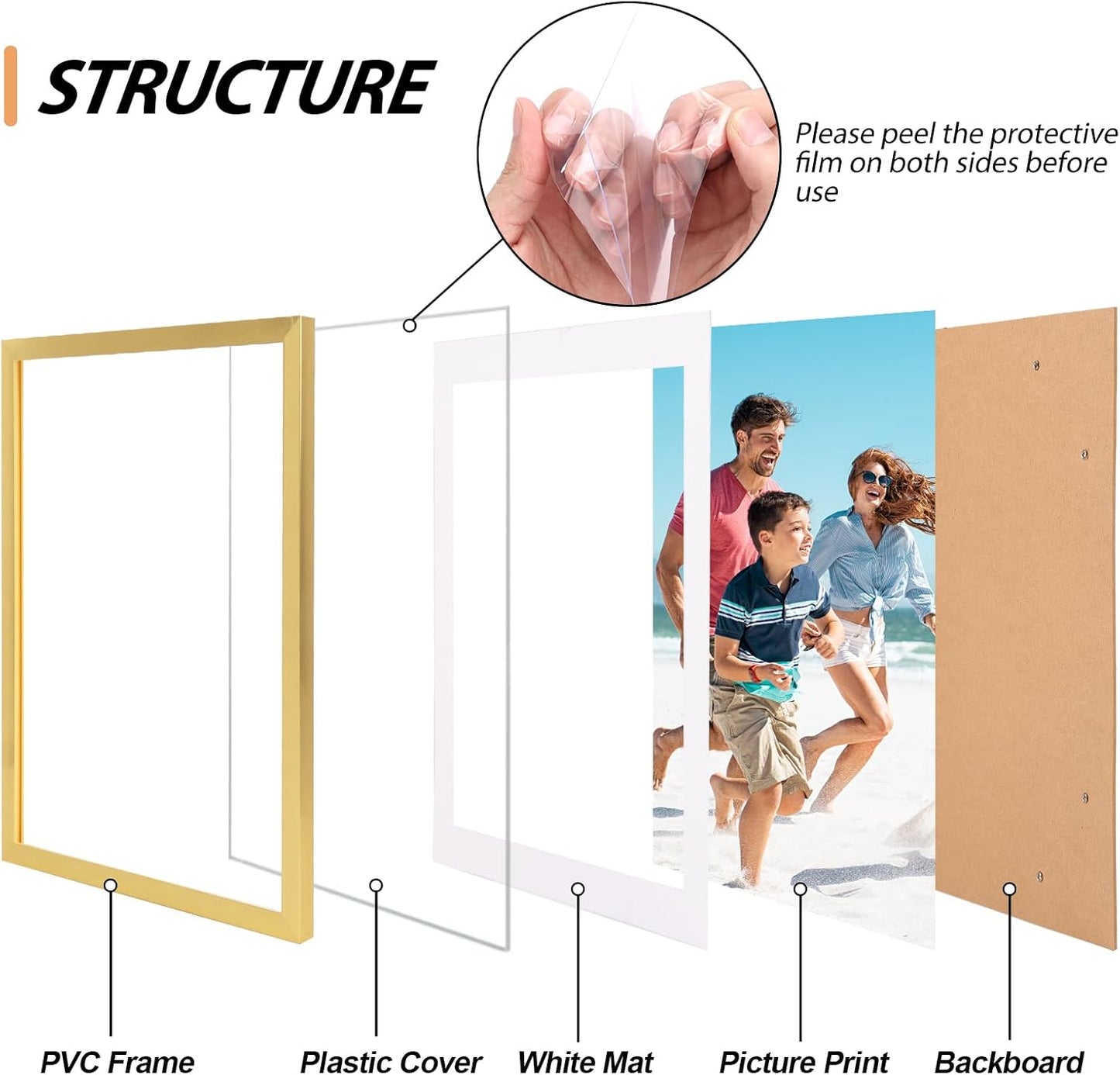 Fixwal Picture Frames Set, Gallery Wall Frame Set Picture Frames Collage 15 Pack for Wall or Tabletop with 8x10 5x7 4x6 Frames, Soft Earth Tones