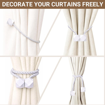 Hion Magnetic Curtain Tiebacks Black 2pcs, Curtain Tiebacks Buckles Holdbacks Holders Hooks Clip for Home Outdoor Bedroom Office Decorative Curtain