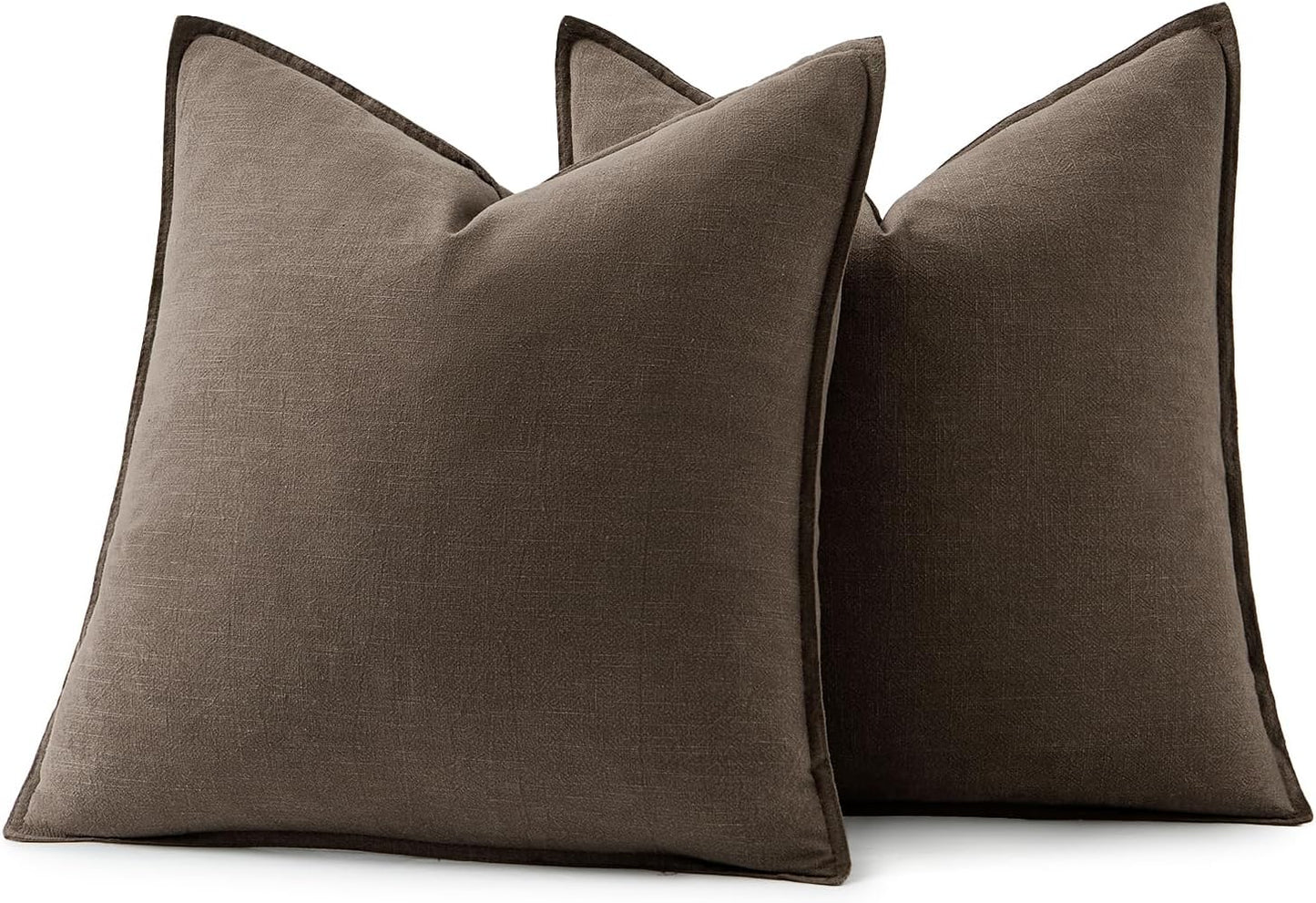 MIULEE Decorative Linen Euro Sham Pillow Covers 26x26 Cream White Boho Farmhouse Neutral Couch Throw Pillows for Bed Pack of 2 Accent Modern Pillowcase Sofa Livingroom Home Decor
