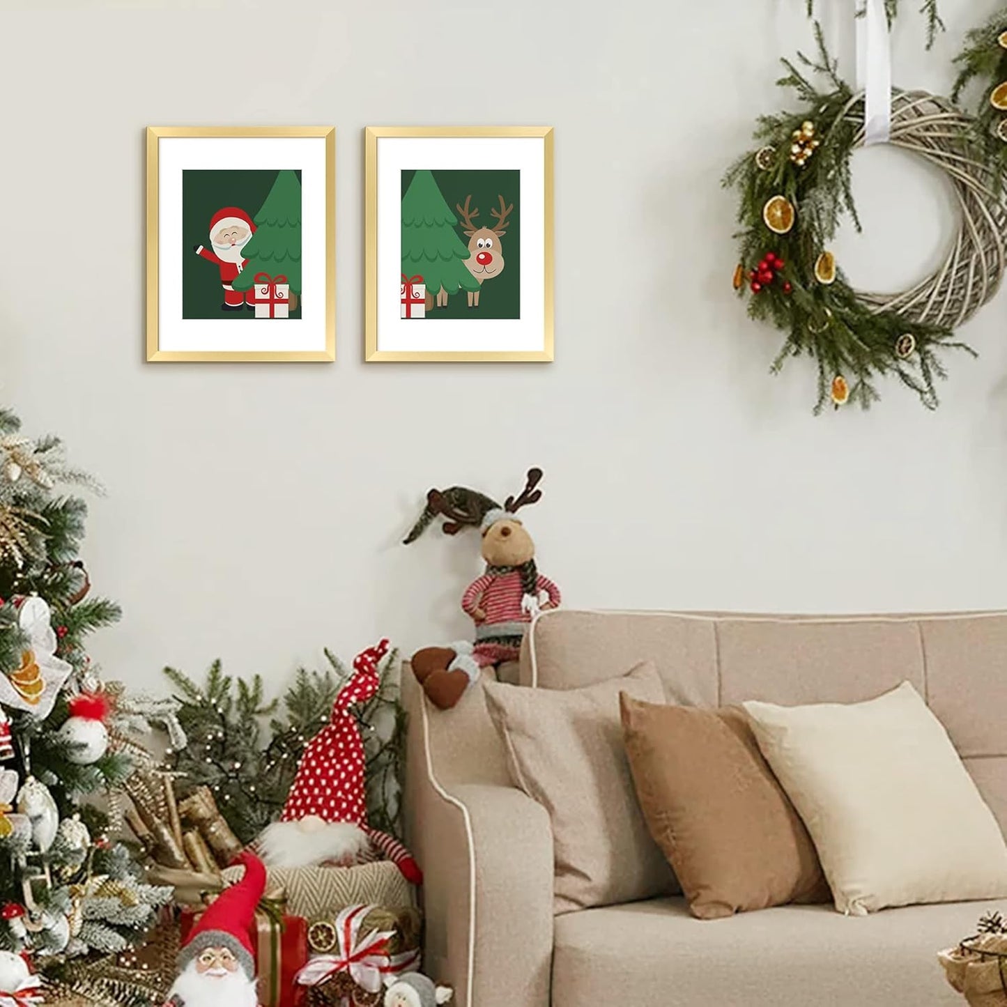 upsimples 11x14 Picture Frame Set of 5, Display Pictures 8x10 with Mat or 11x14 Without Mat, Wall Gallery Photo Frames, Black
