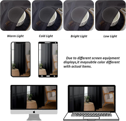 Chyhomenyc Sheer White Valances for Windows 2 Pack, Small Window Curtains for Living Room Bathroom Cafe Laundry Basement, Modern Top Dual Rod Pocket Voile Curtain, 42W x 14L inches, White - Colors B