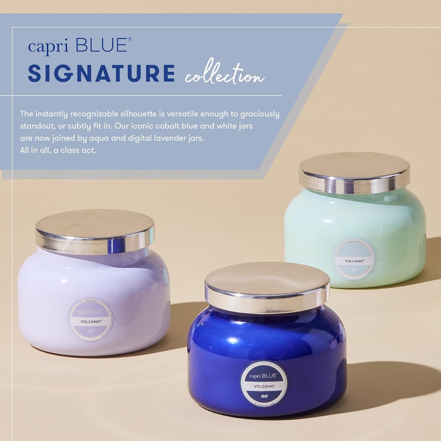 Capri Blue Volcano Scented Candles - Luxury Glass Jar Candles for Home Scented with Tropical Fruit & Sugared Citrus - Soy Wax Blend - Blue Color (19 oz)