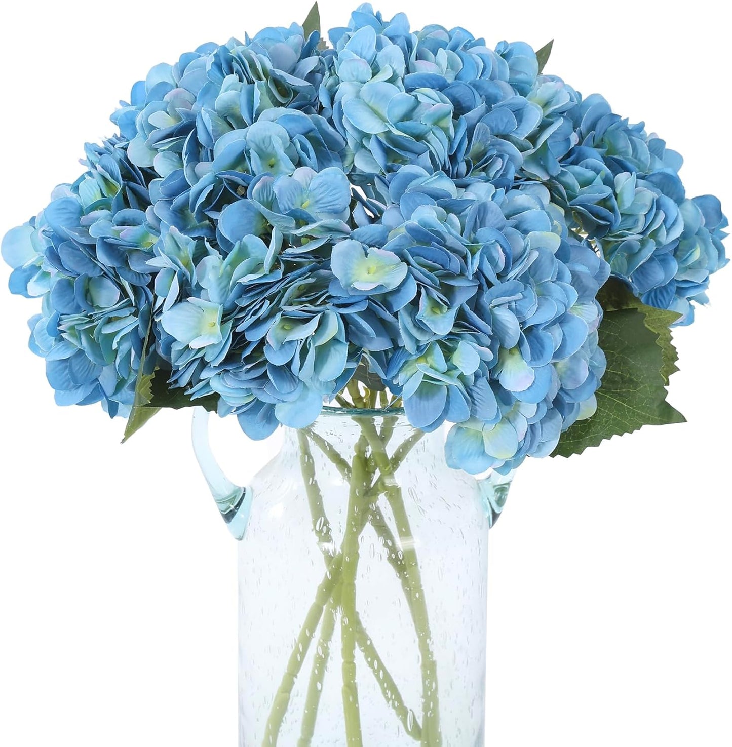 Kimura's Cabin 6pcs White Hydrangea Artificial Flowers Silk Fake Hydrangeas Faux Hydrangea Flowers with Stems for Wedding Bouquets Arrangement Home Table Centerpieces Baby Shower Party Decoration