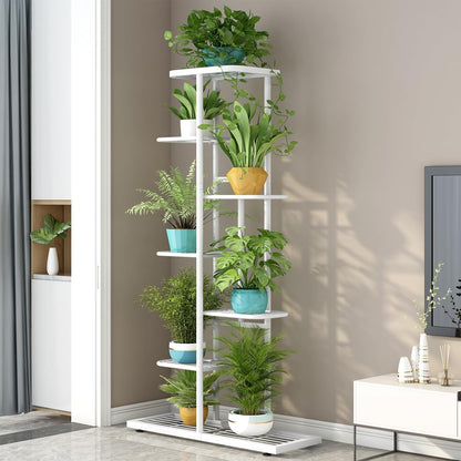 LINZINAR Plant Stand Indoor Outdoor Corner 4 Tier Metal Plant Shelf Patio Plant Rack for Garden Corner Balcony Living Room