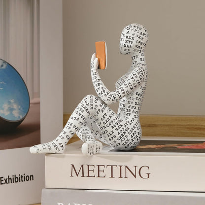 GRAPMKTG Home Decor Pulp Reading Women Thinker Statue Aesthetic Sculpture Room Decor Modern Abstract Decoration on Shelf Table Desk for Living Room Office Bedroom A