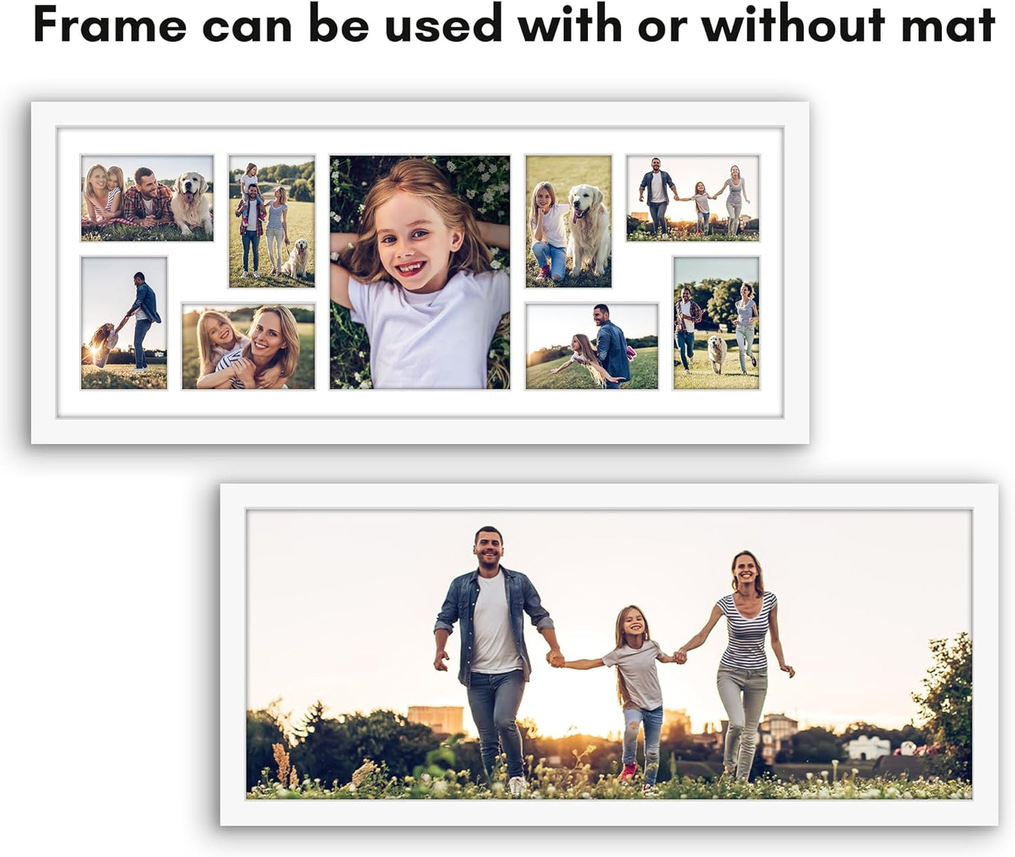 Americanflat 4x6 Collage Picture Frame with Polished Plexiglass - Multi Picture Frames Fit Sixteen 4x6 Photos or Use as One 18x26 Poster Frame for Wall Display - Signature Collection - Black