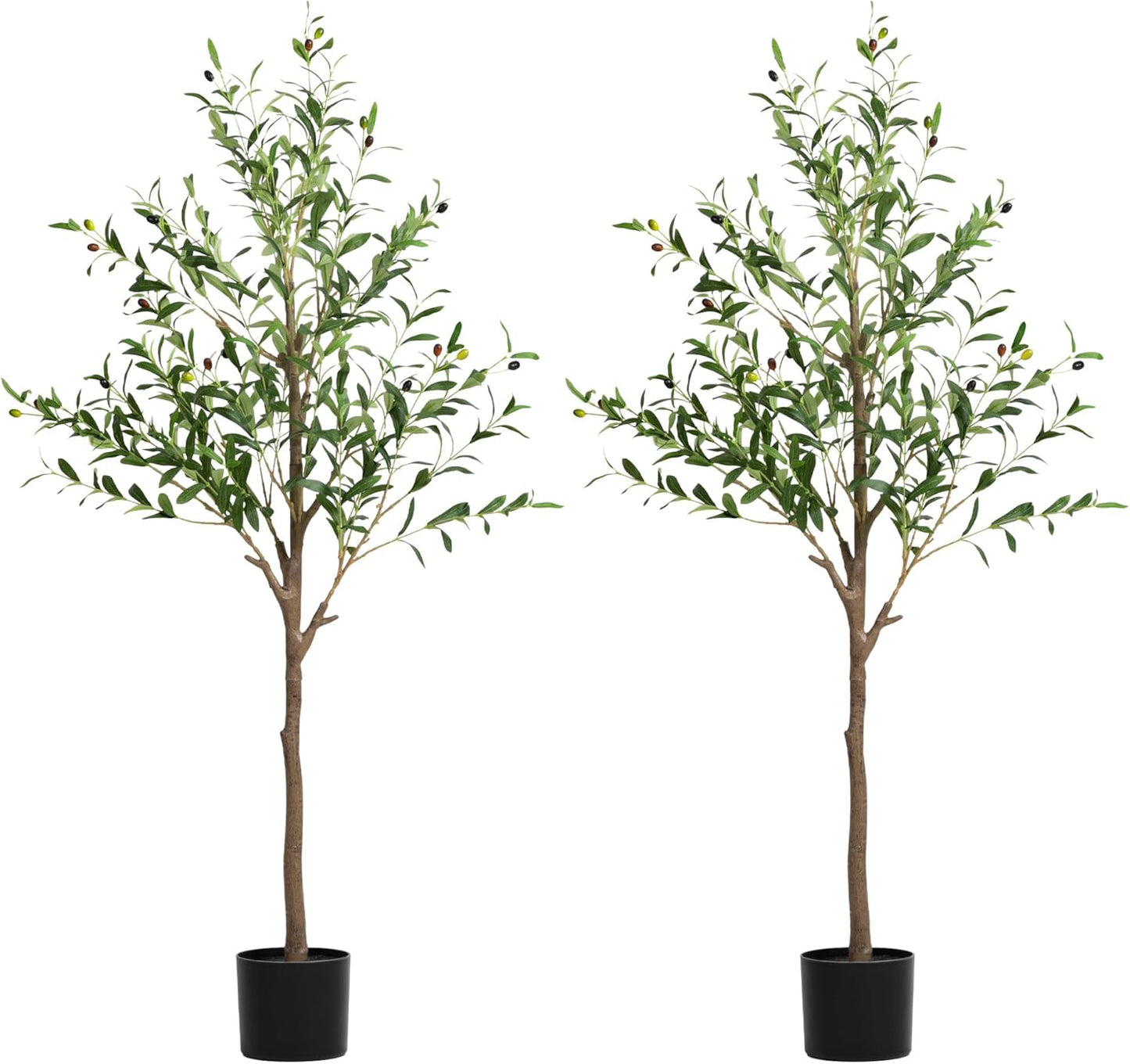 Olive Tree Artificial Indoor, 7 FT Faux Olive Trees with Planter, Fake Tall Plants with Natural Trunk and Lifelike Fruits for Home Office Decor(1, 7FT)