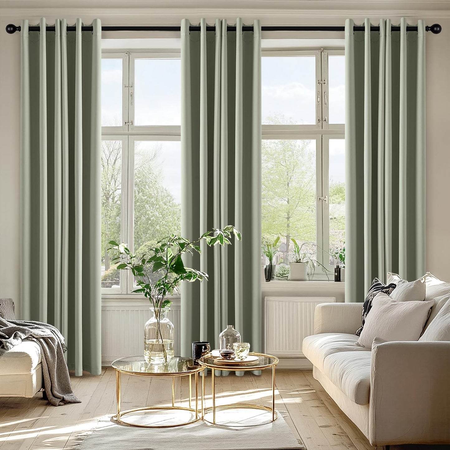 MIULEE Blackout Curtains for Bedroom Living Room 2 Panels, Thermal Insulated Room Darkening Drapes Grommet Noise Reducing Light Blocking Window Treatments 63 Inches Long 40x63 Inch Black - Colors B