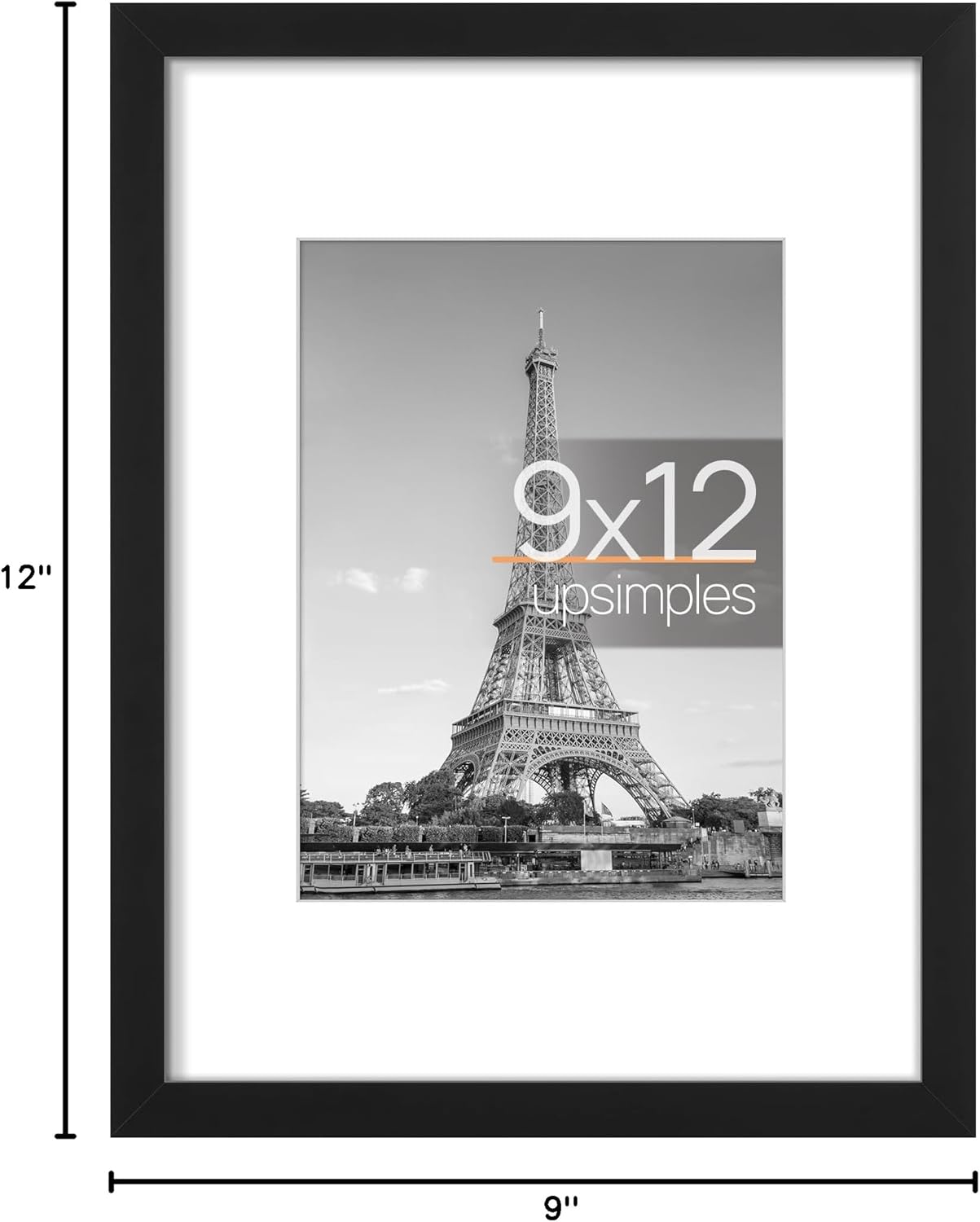 upsimples 8x10 Picture Frame, Display Pictures 5x7 with Mat or 8x10 Without Mat, Wall Hanging Photo Frame, Black, 1 Pack - Colors B