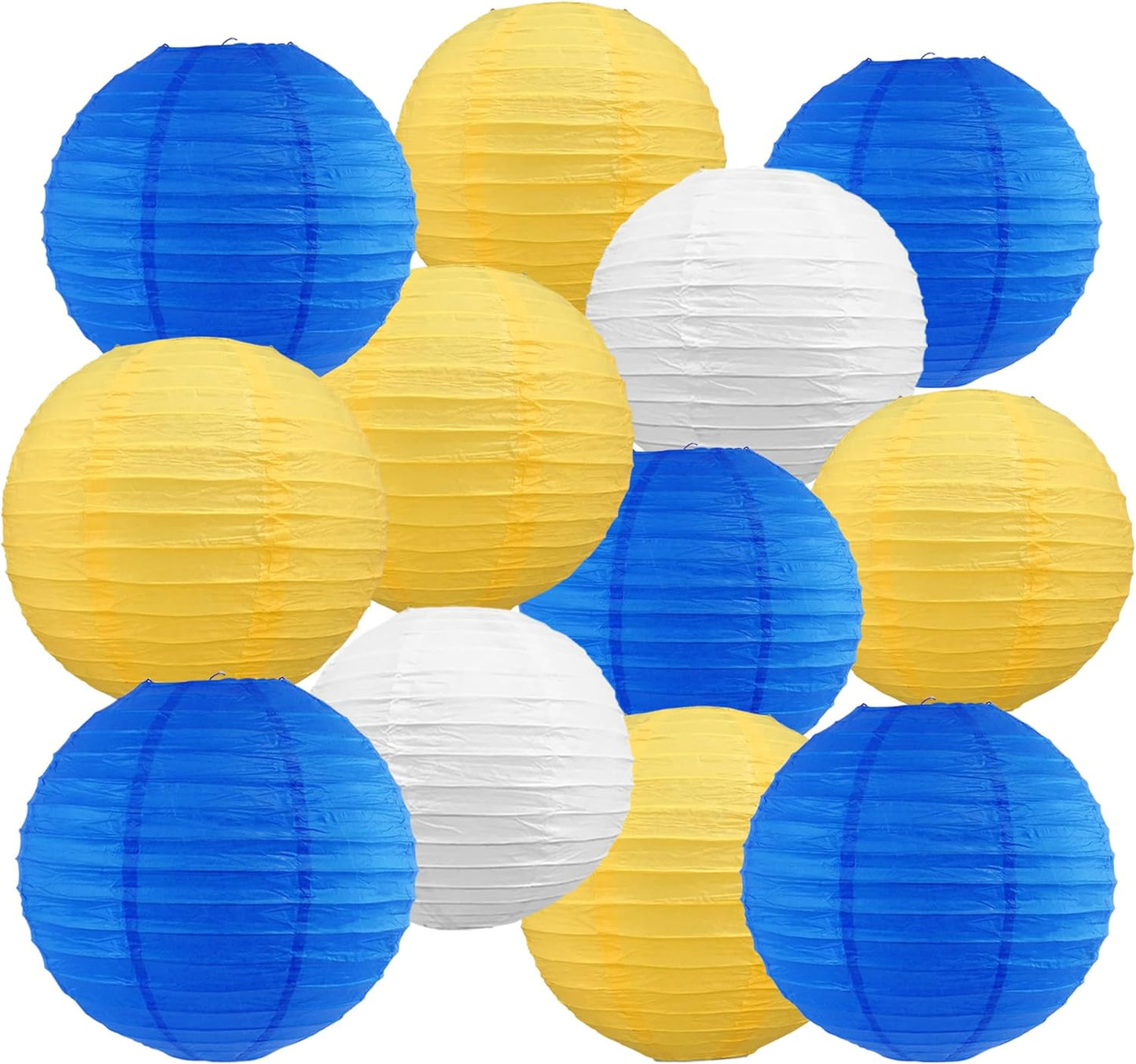 BEISHIDA 10Pcs White Paper Lanterns Decorative Chinese/Japanese Hanging Round Paper Lanterns Lamp for Birthday, Wedding, Christmas, Bridal, Home Decor, Party Decoration(Size of 4”, 6”, 8”, 10”)