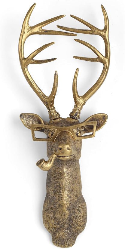 UITWMKTG 5 Pack Animal Head Wall Decor Gold Wall Sculpture Home Decor for Office Bedroom Modern Decor for Men Women