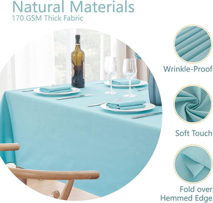 Veblandy Rectangle Tablecloth Waterproof Linen Textured Table Cloth Stain and Wrinkle Resistant Washable, Decorative Fabric Table Cover for Dining, Party and Camping (Sage Green, 52 * 70)