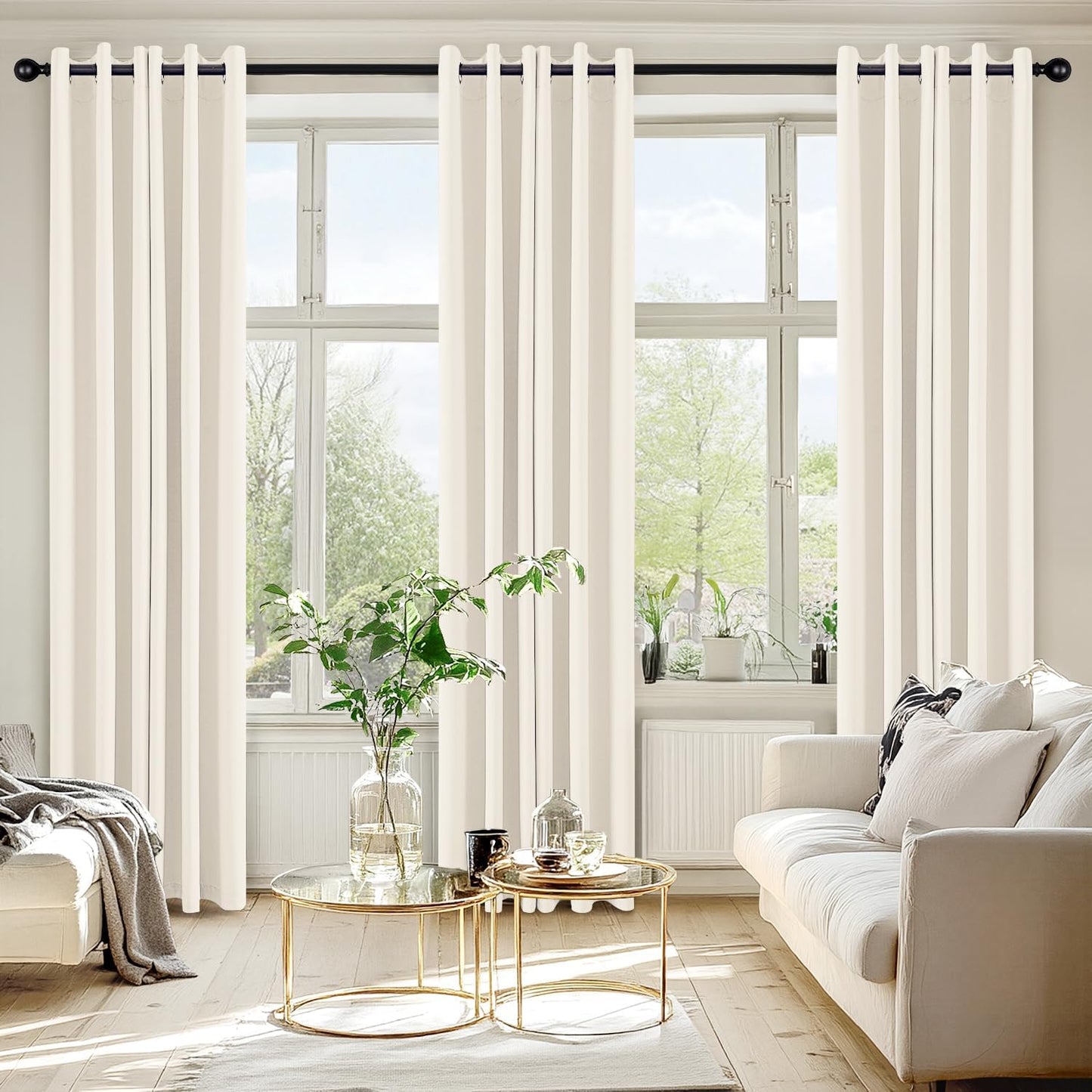 MIULEE Blackout Curtains for Bedroom Living Room 2 Panels, Thermal Insulated Room Darkening Drapes Grommet Noise Reducing Light Blocking Window Treatments 63 Inches Long 40x63 Inch Black - Colors B