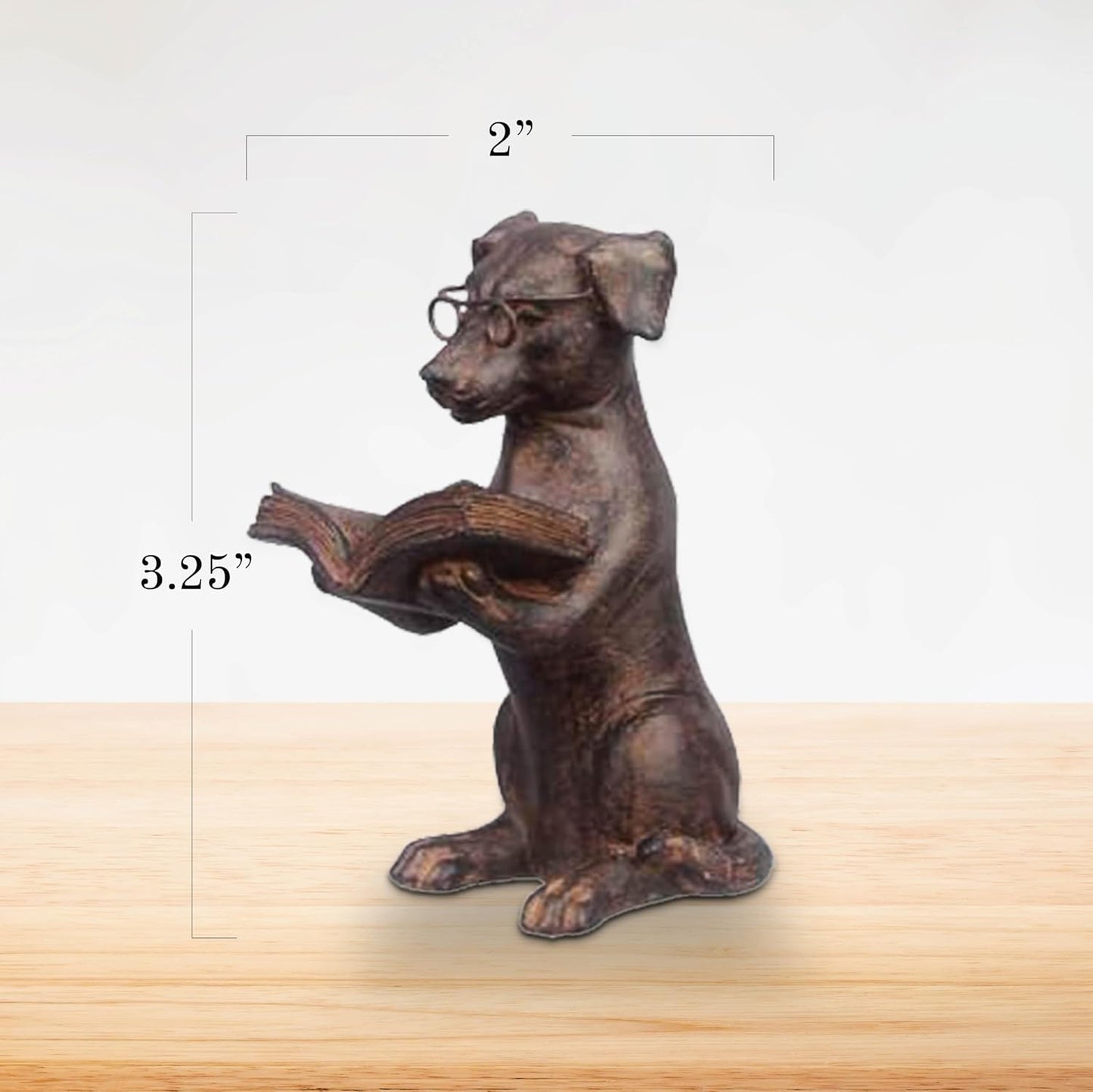 Young's Inc Cat Figurine - Cute Cat Statue - Whimsical Cat Decor for Cat Lovers, Collectibles and Meditation Decor - Cat with Eye Glasses - 4'' L X 3'' W X 5'' H