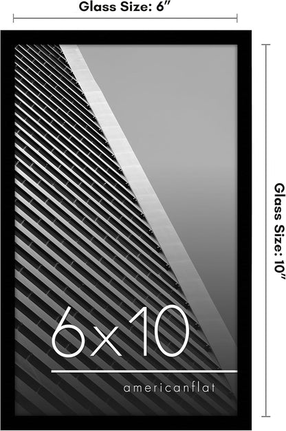 Americanflat 24x36 Poster Frame with Polished Plexiglass - Streamline Collection - Thin Border Picture Frame for Wall Display - Hanging Hardware Included - Black - Colors B