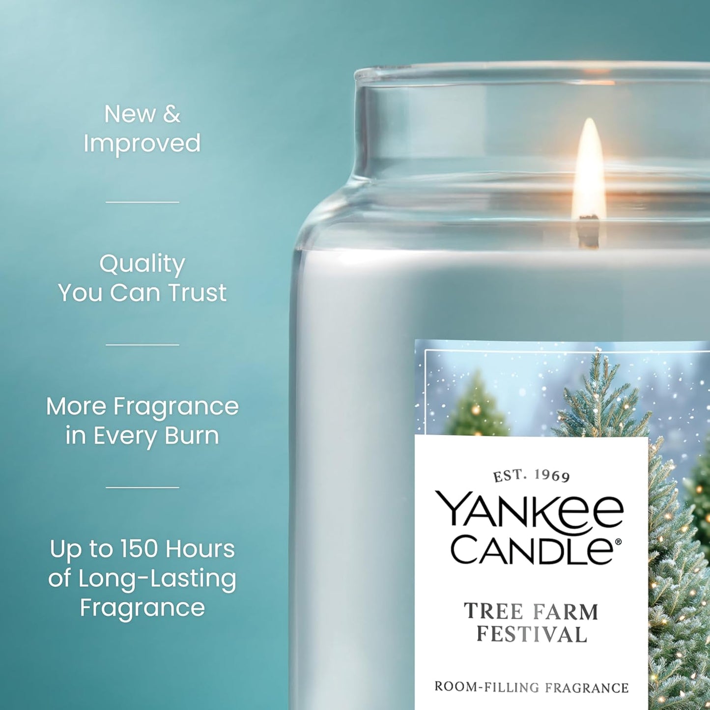 Yankee Candle Balsam & Cedar, Scented Candle, 22oz Large Jar with up to 150 Hour Burn Time, Giftable