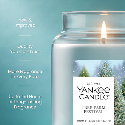 Yankee Candle Balsam & Cedar, Scented Candle, 22oz Large Jar with up to 150 Hour Burn Time, Giftable