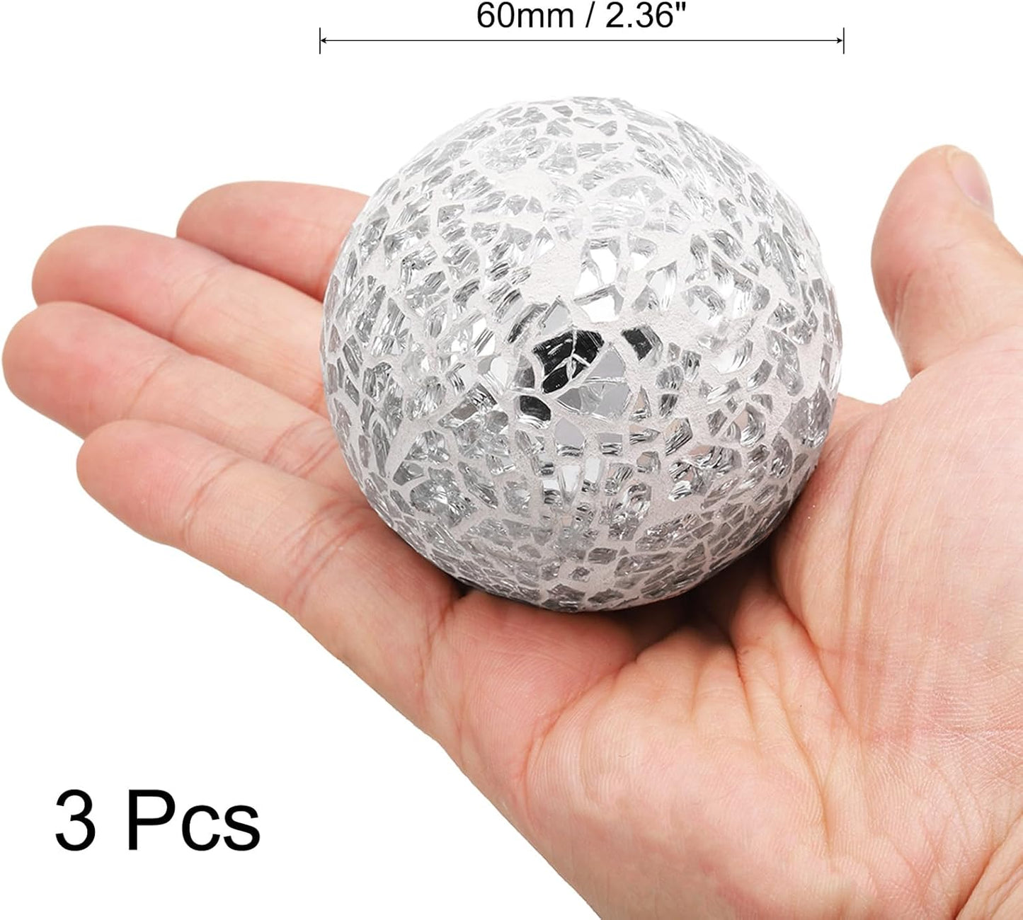 uxcell 3Pcs Decorative Glass Balls 2.36 Inch Orbs Centerpiece Balls Mosaic Glass Ball Sphere for Decor Bowls Vases Dining Table Party, Dark Blue