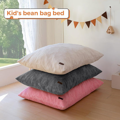 MAXYOYO 3 in 1 Kids Bean Bag Chair Couch, Convertible Chair Folds from Bean Bag to Lounger, Child Floor Sofa for Gaming, Reading, Floor Mattress with High-Density Foam Filling