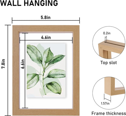 CORE ART 8x10 Floating Picture Frame,Double Plexglass Floating Frame for 5x7,4x6 Pictures,Wall or Tabletop Display,Black
