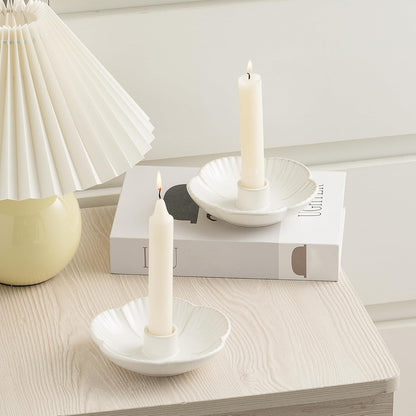 Ceramic Candlestick Holder， Candle Holder for Taper Candles,Incense, Santo Palo, Halloween Christmas Wedding Parties, Dining Room Home Decoration Display - Camel