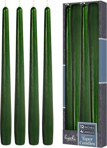 Hyoola Tall Taper Candles - 10 Inch Metallic Gold Unscented Dripless Taper Candles - 8 Hour Burn Time - 4 Pack