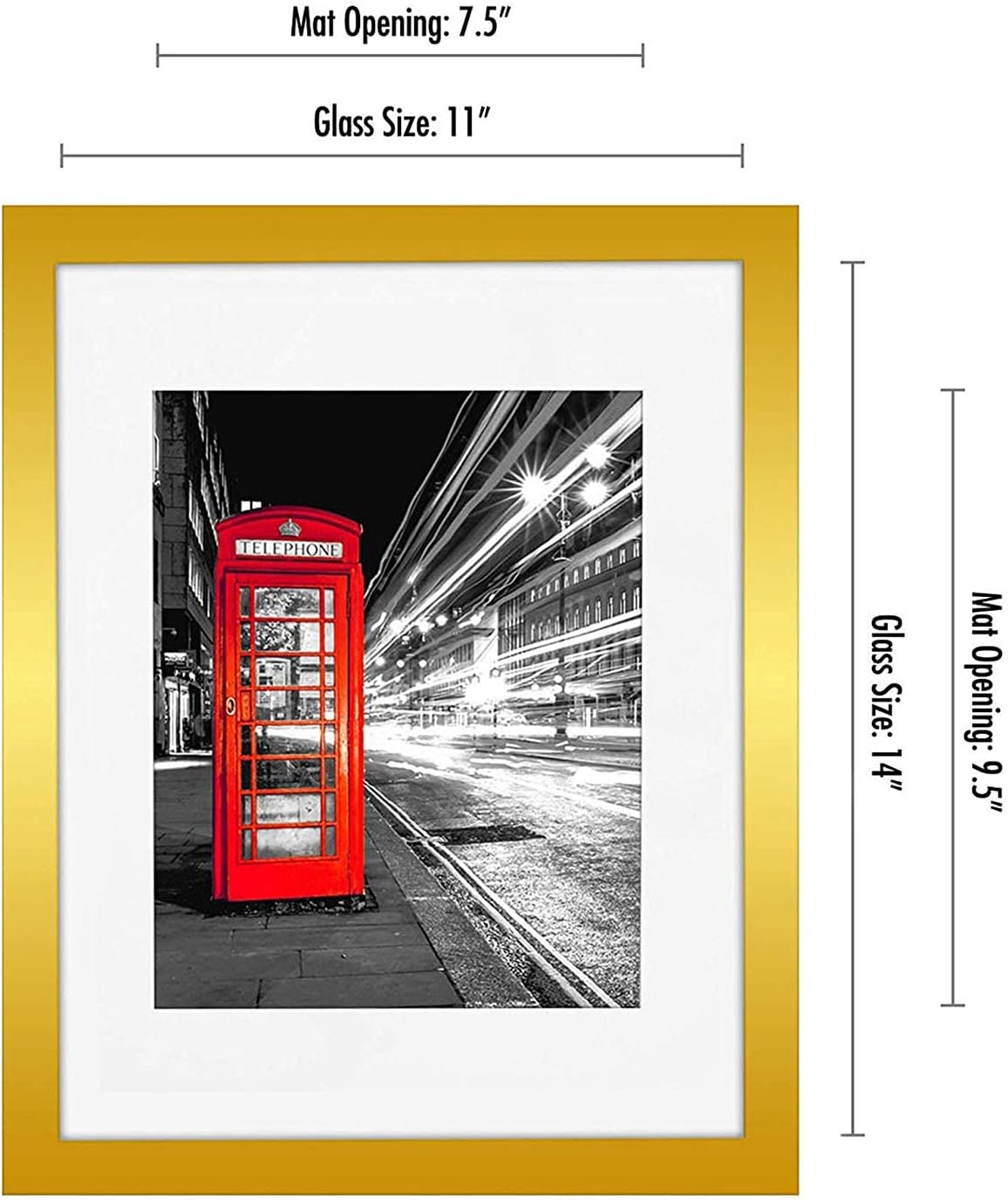 Americanflat 8x10 Picture Frame with Shatter-Resistant Glass - Use as 5x7 Frame with Mat or Display 8x10 Photo Without Mat - Signature Collection - Picture Frames for Tabletop and Wall Display - Black