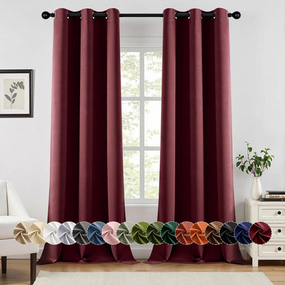 MIULEE Blackout Curtains for Bedroom Living Room 2 Panels, Thermal Insulated Room Darkening Drapes Grommet Noise Reducing Light Blocking Window Treatments 63 Inches Long 40x63 Inch Black - Colors A