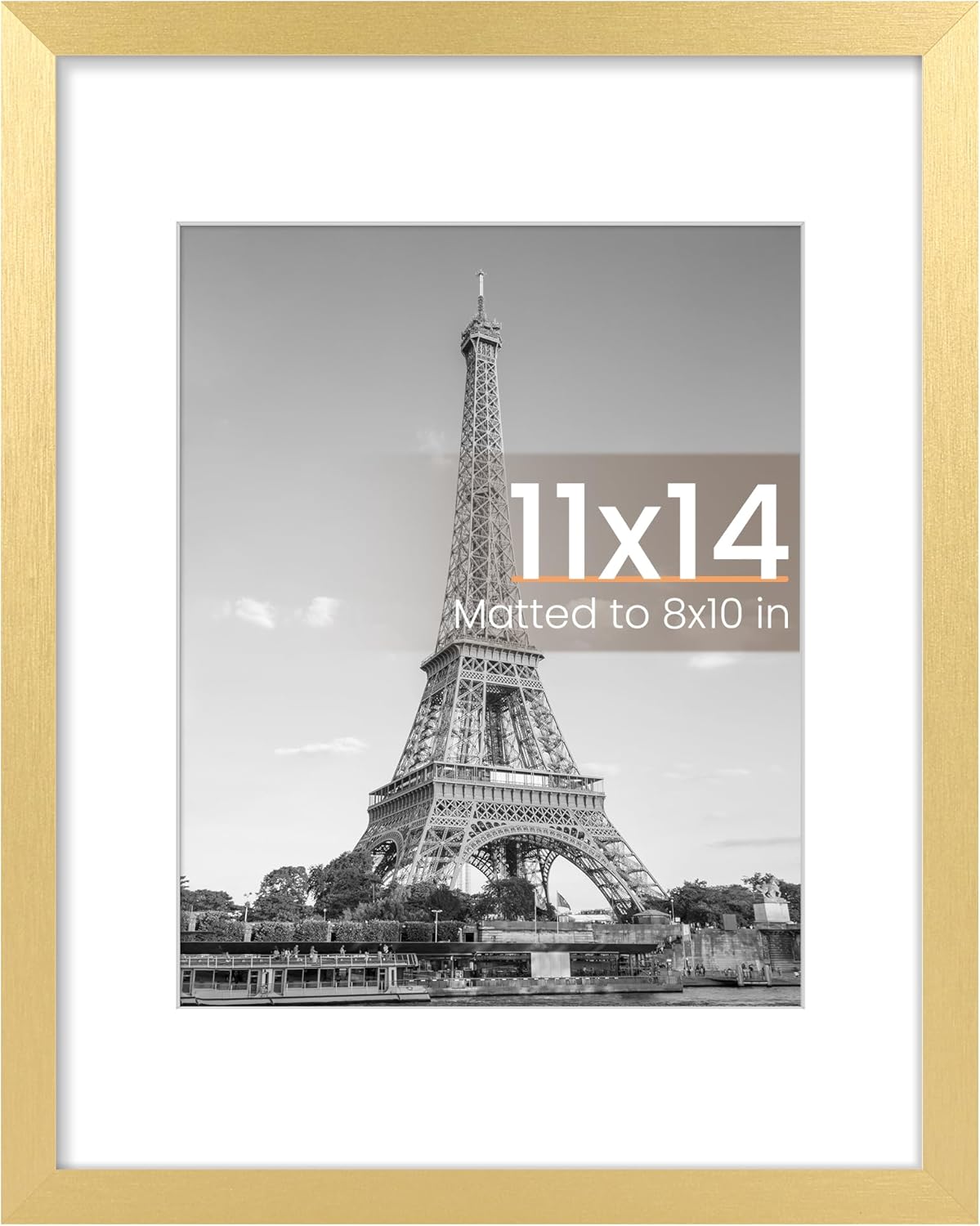 upsimples 8x10 Picture Frame, Display Pictures 5x7 with Mat or 8x10 Without Mat, Wall Hanging Photo Frame, Black, 1 Pack - Colors A