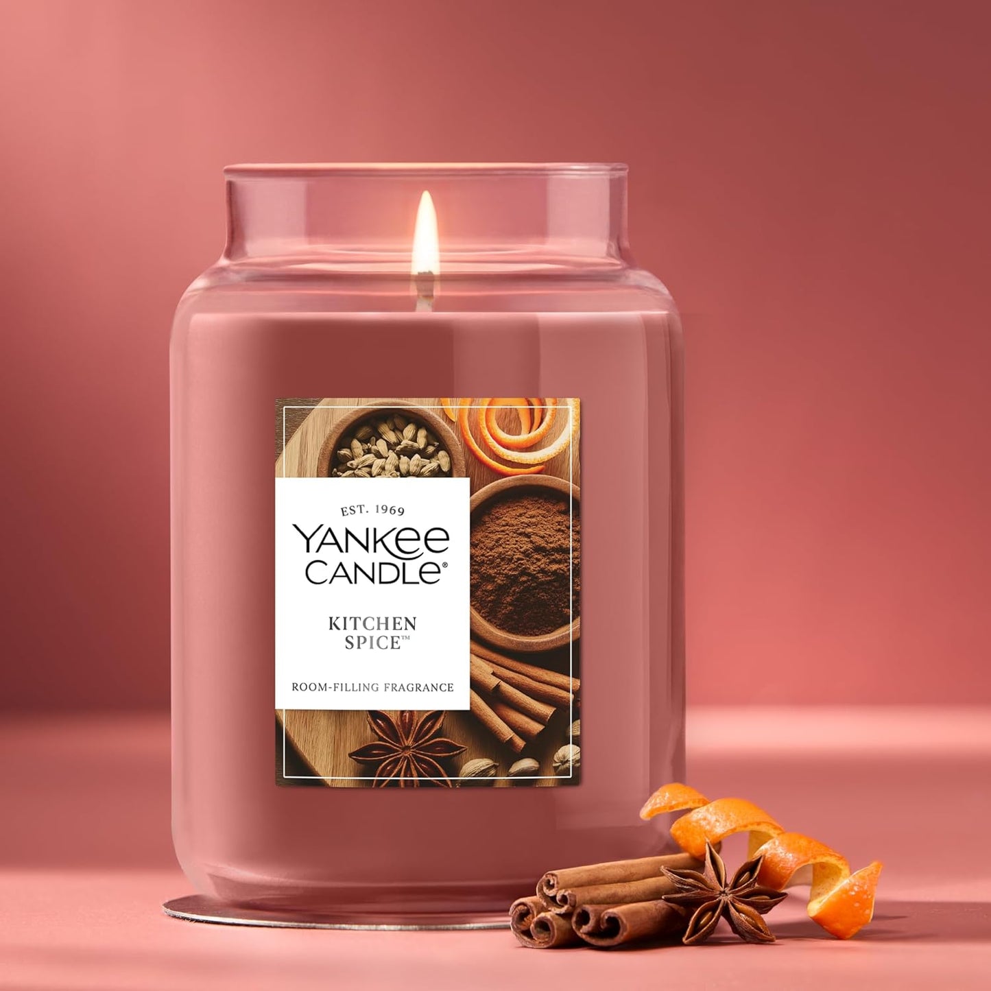 Yankee Candle Sugared Cinnamon Apple, Scented Candle, 22oz Large Jar with up to 150 Hour Burn Time, Giftable