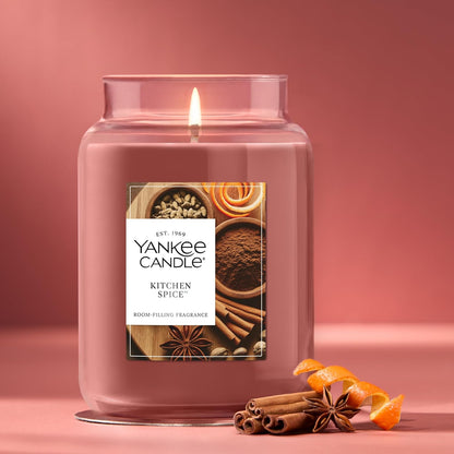 Yankee Candle Sugared Cinnamon Apple, Scented Candle, 22oz Large Jar with up to 150 Hour Burn Time, Giftable