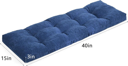 baibu 36 Inch Memory Foam Bench Cushion, Dual-Layer Patent Design Non-Slip Indoor Bench Cushion with Ties, 36x15x3Inch, Beige