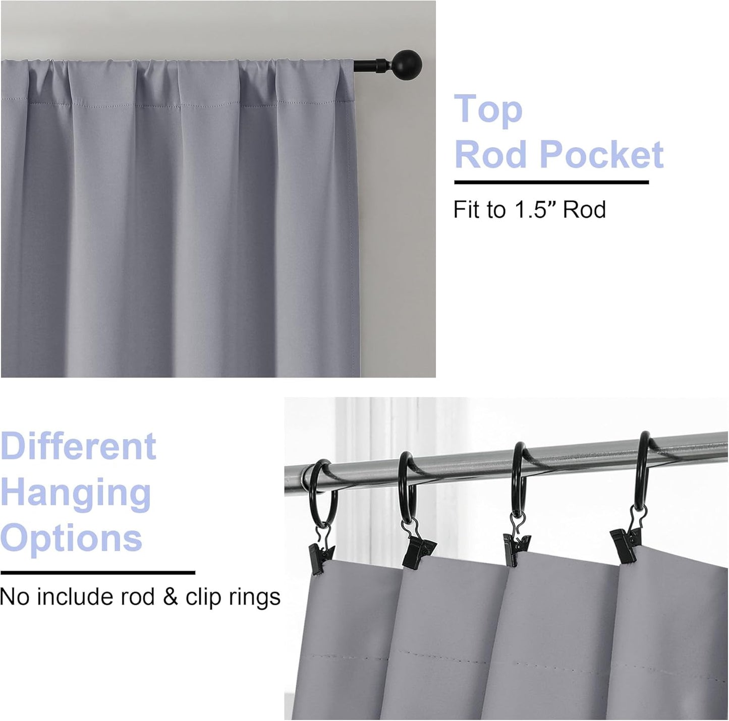 Simplebrand Ava Sage Green Blackout Curtains for Bedroom 63 Inch Length 2 Panels Set, Solid Thermal Insulated Energy Saving Rod Pocket Window Treatment Curtains Blackout Drapes, W40 x L63 Inch, Sage - Colors B
