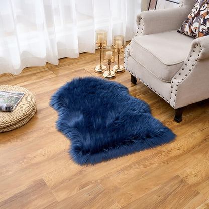 EasyJoy Ultra Soft Fluffy/Fuzzy Shaggy Area Rug Faux Fur Chair Cover Seat Pad for Bedroom Floor Sofa Living Room (2 x 6 ft Sheepskin, Beige)