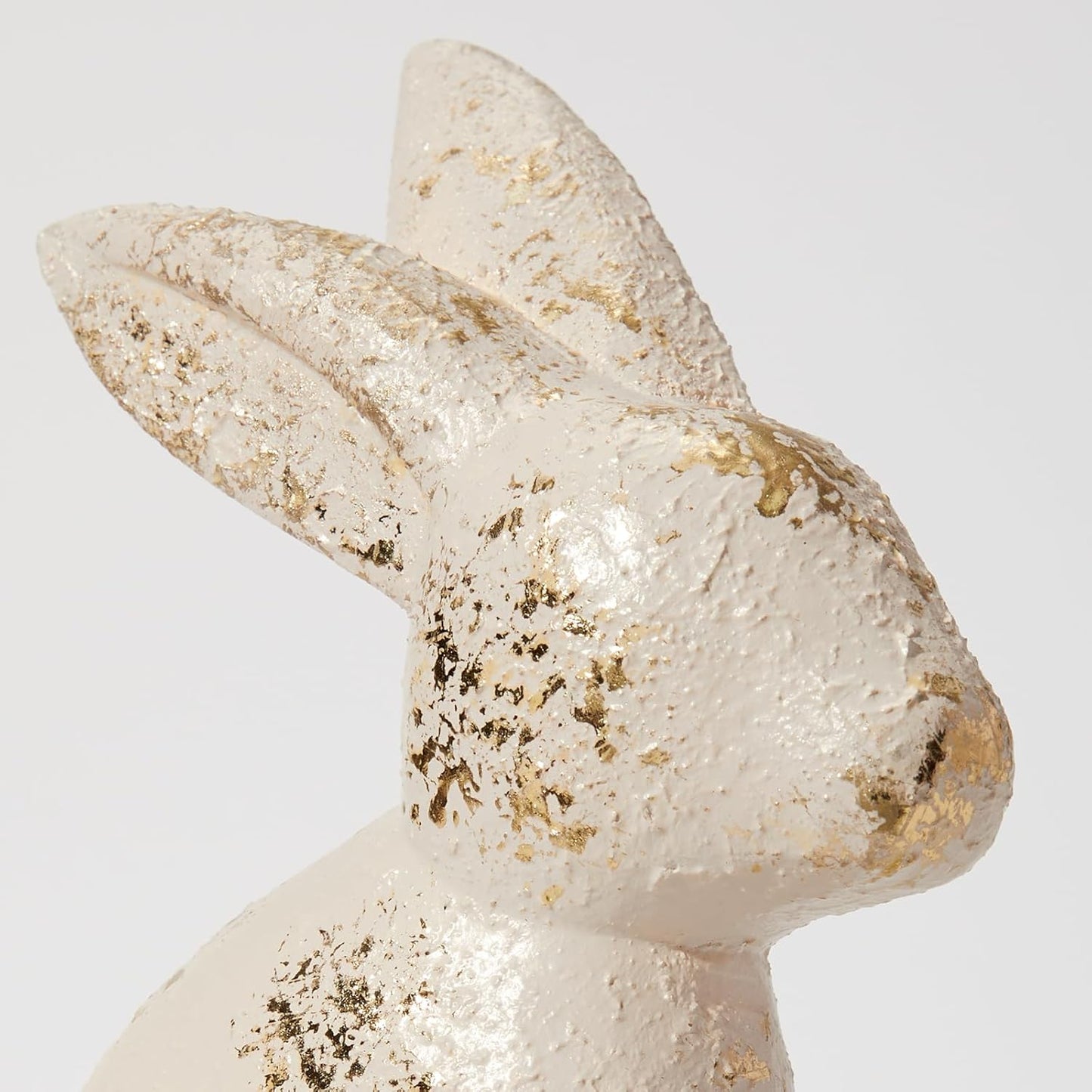 DN DECONATION Golden Polyresin Bunny Decor Rabbit Figurines, Easter Bunny Statue Set of 3 for Spring Tabletop Decor