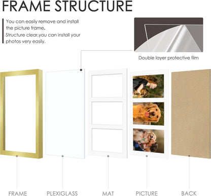 DUENPY 14x26 Collage Picture Frame 4x6 Collage Picture Frame Displays Twelve 4x6 inch Photos Available Horizontal Wall Mounting Display and Vertical Black - Colors A