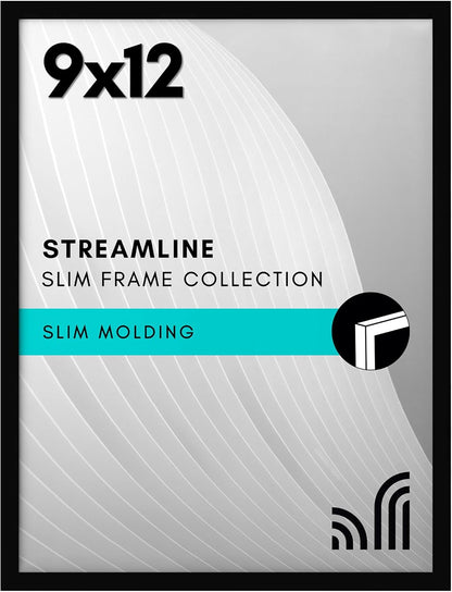 Americanflat 24x36 Poster Frame with Polished Plexiglass - Streamline Collection - Thin Border Picture Frame for Wall Display - Hanging Hardware Included - Black - Colors B
