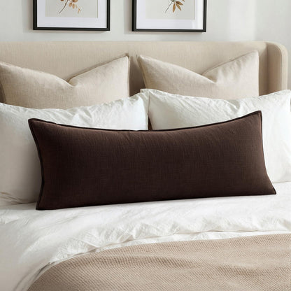 MIULEE Decorative Long Lumbar Throw Pillow Cover for Bed 14x36 Natural Beige Boho Farmhouse Neutral Couch Pillowcase Pack of 1 Accent Modern Sofa Cushion Livingroom Home Decor (Covers Only)