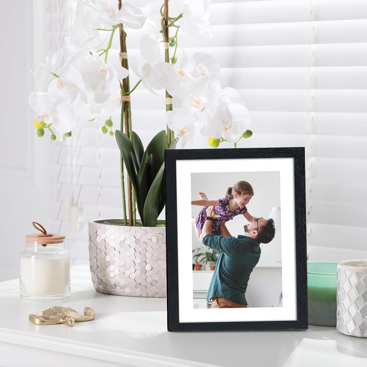 Fixwal Picture Frames Set, Gallery Wall Frame Set Picture Frames Collage 15 Pack for Wall or Tabletop with 8x10 5x7 4x6 Frames, Soft Earth Tones