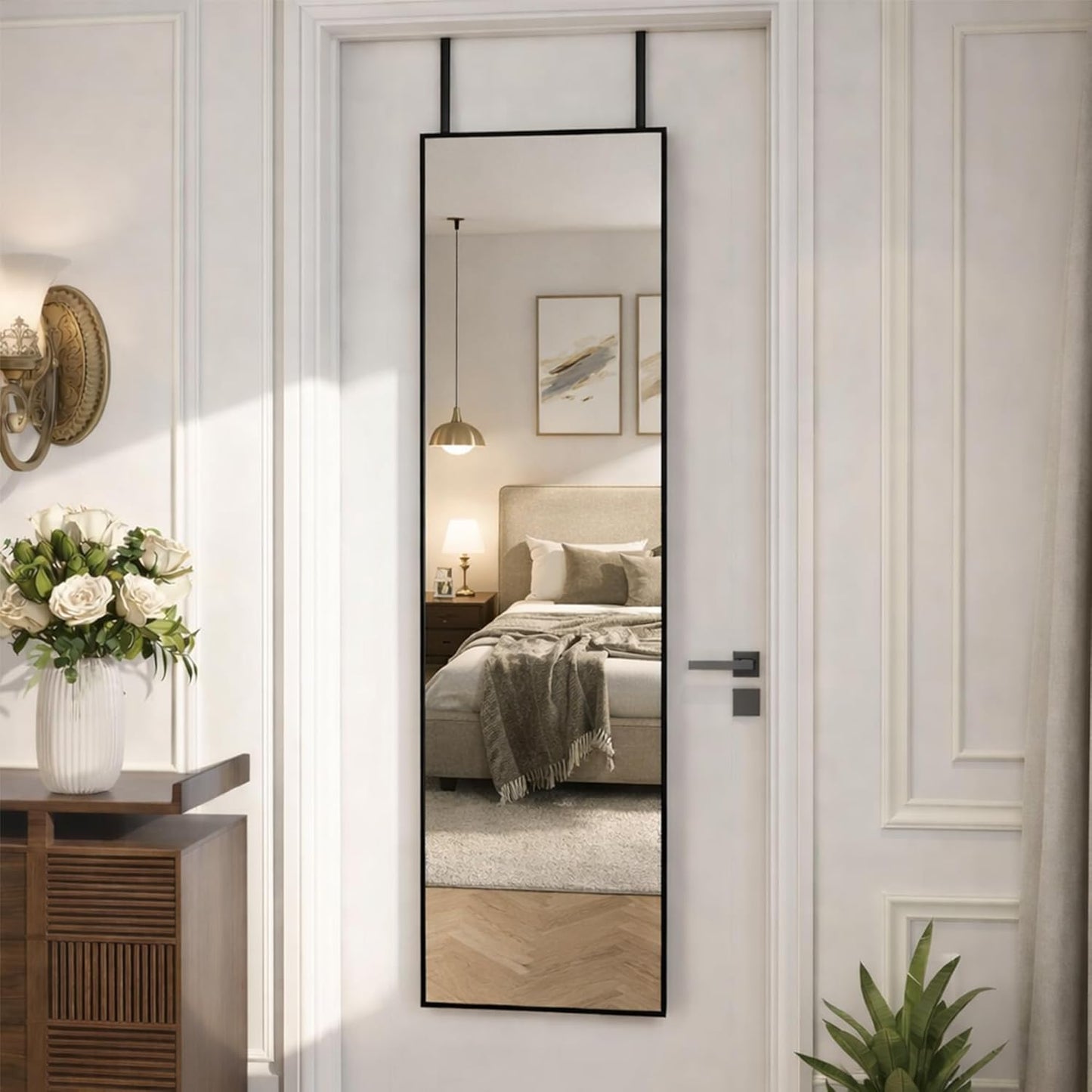 Simple Deluxe Arched Full Length Mirror, 71"x26"Large Floor Mirrors, for Wall Door Bedroom Bathroom Living Room (Gold)