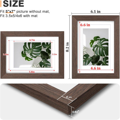 Egofine 8x10 Picture Frames Set of 4, Made of Solid Wood Covered by Plexiglass 4x6 and 5x7 with Mat or 8x10 without Mat, for Table Top Display and Wall Mounting Photo Frame Black