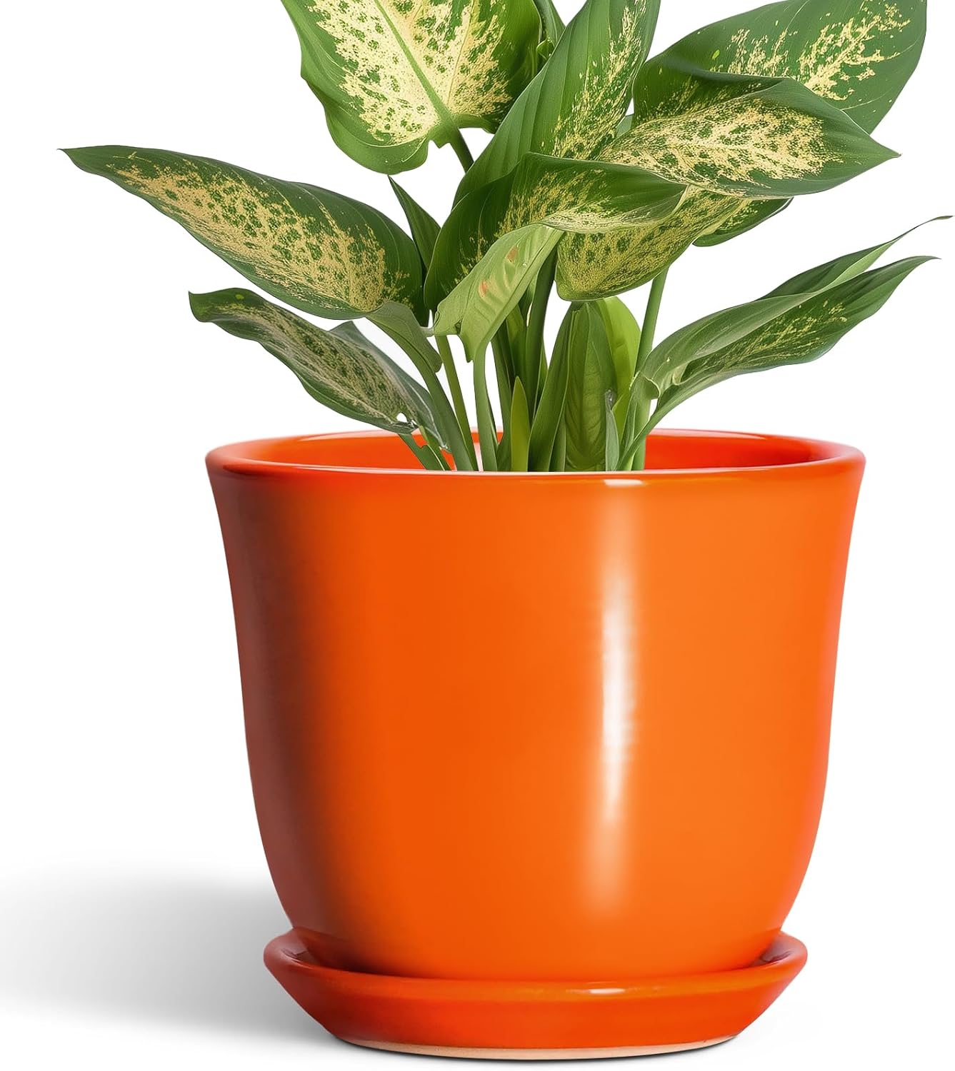 Ceramic Plant Pots - 12 Inch Pots for Plants Indoor Outdoor, Large Round Planter with Drainage Hole and Saucer, Modern Decorative Flower Pot, Home Garden Decor, House Warming Gifts, Blue
