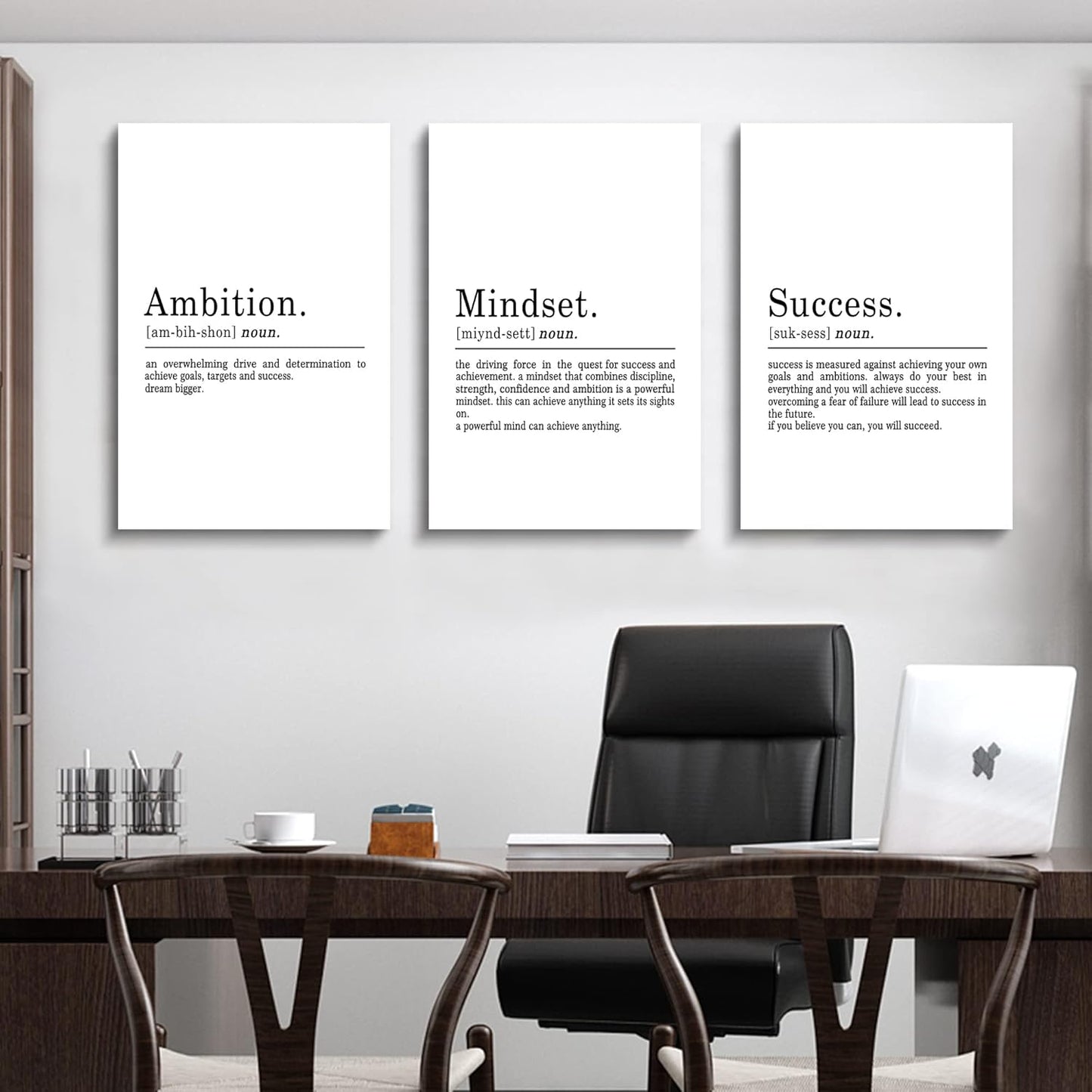 Inspirational Canvas Painting Wall Art -EPHANY ART,Mindset Quotes Prints, Success Framed Entrepreneur Poster Positive Quotes Wall Poster for Home Office Workplace (M-3pcs,12x16inchx3pcs)