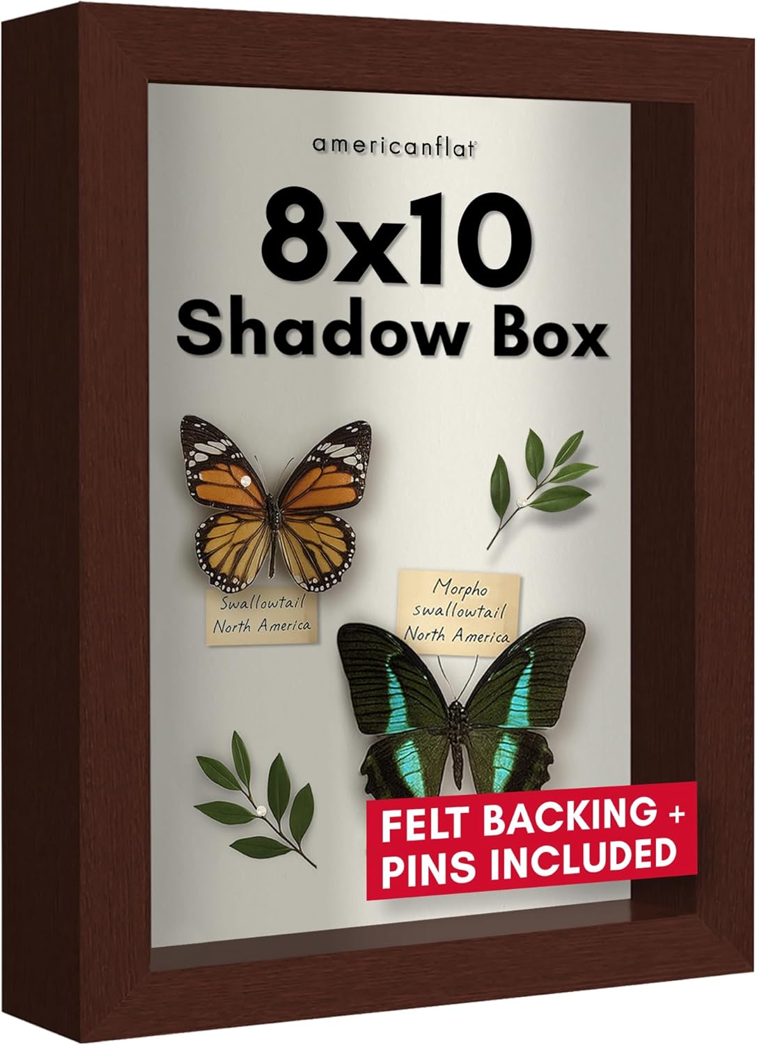 Americanflat Front Opening 11x14 Shadow Box Frame with Shatter-Resistant Glass - Silhouette Collection - Shadow Box Display Case for Tabletop and Wall Display - Black