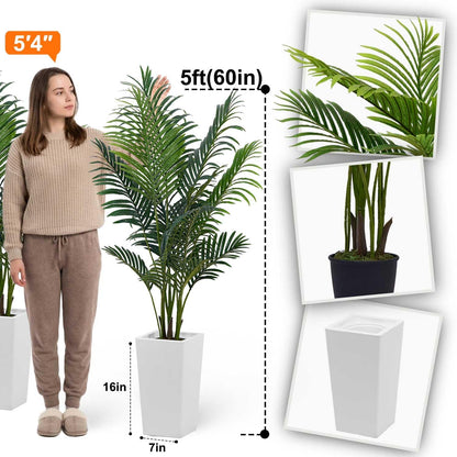 Aveyas 7ft Artificial Olive Tree for Home Decor, 7 Feet Large Faux Plant Fake Skinny Silk Trees with Pot for Indoor Outdoor House Living Room Office (7 ft Tall Including Raised Pot)