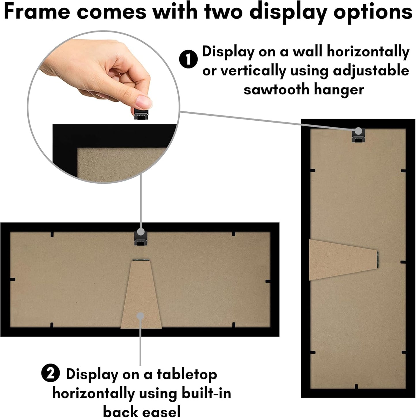 Americanflat 12x18 Poster Frame with Shatter-Resistant Glass - Signature Collection - Gallery-Style Frames Made of Engineered Wood - Photo Frame for Wall Display - Black - Colors A